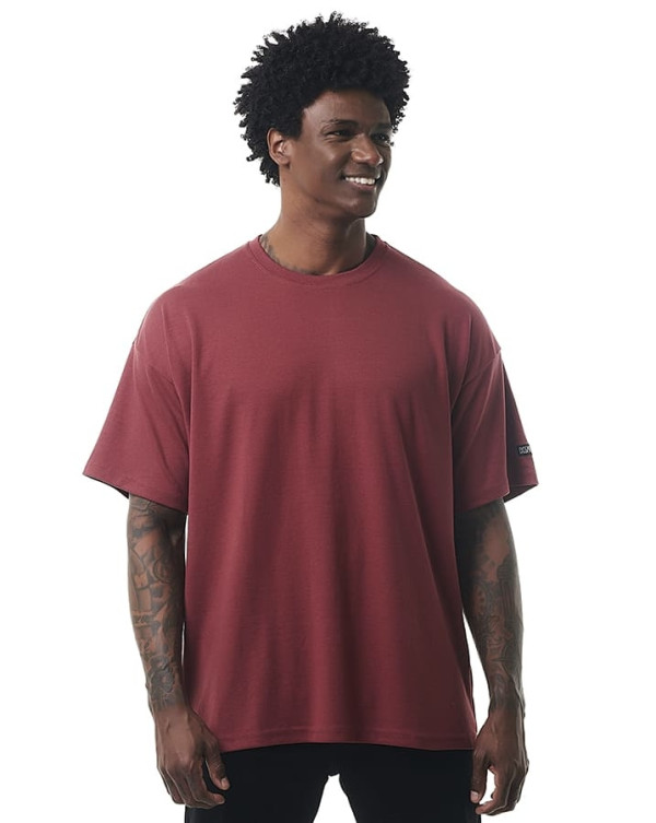 Camiseta Oversized Soft Vinho Knulu