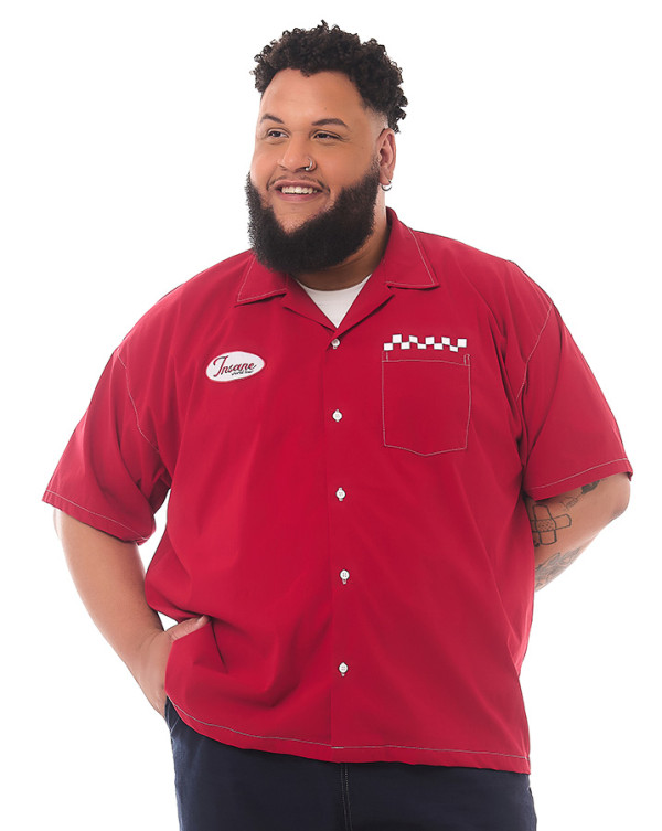 Camisa Oversized Gola Cubana Insane World Tour Vermelho Collab Knulu + Noi