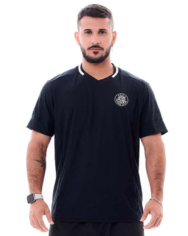 Camiseta Dry-Fit Jacquar Geometric Preto Knulu