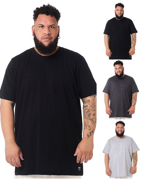 Kit 4 Camisetas Basicas 2 Pretas 1 Chumbo 1 Mescla Knulu