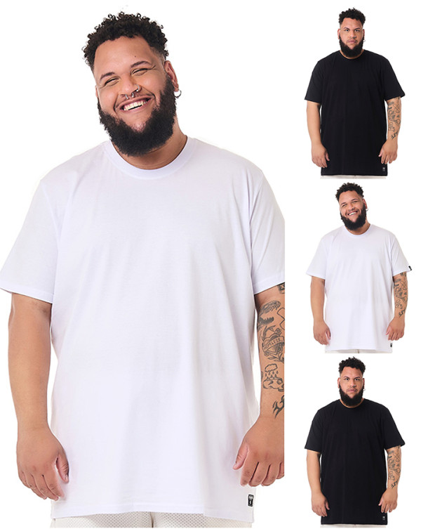 Kit 4 Camisetas Basicas 2 Brancas 2 Pretas Knulu