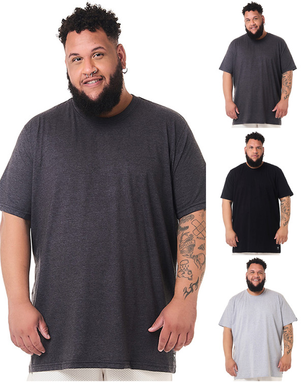 Kit 4 Camisetas Basicas 2 Chumbo 1 Preta 1 Mescla Knulu