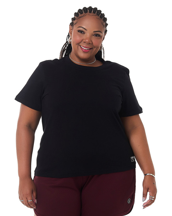 Camiseta Basica Feminina Preto Knulu