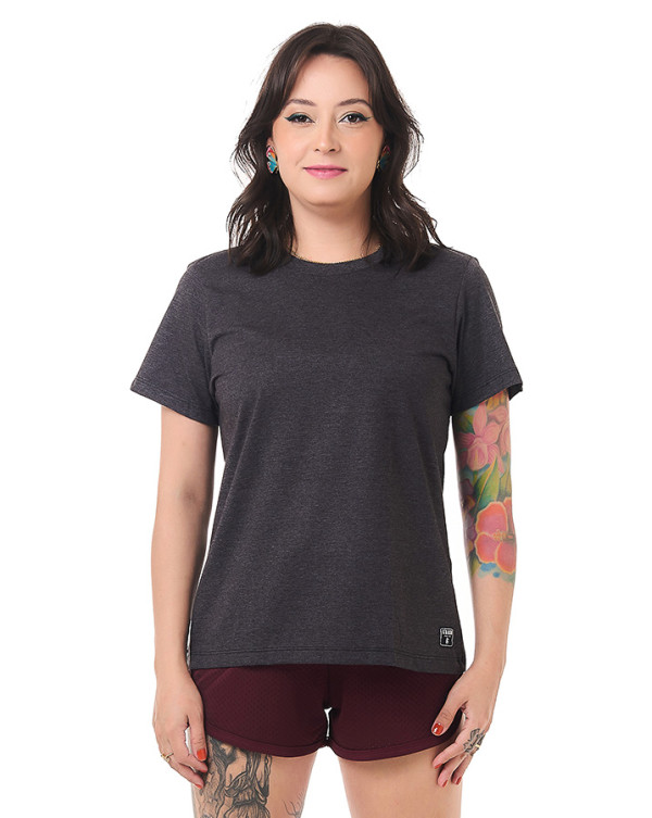 Camiseta Basica Feminina Cinza Chumbo Knulu