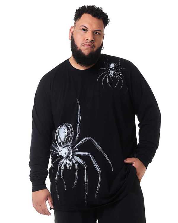 Camiseta Classic Manga Longa Spider Preto Knulu