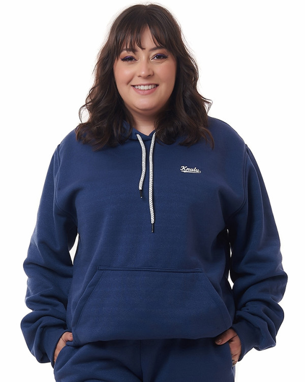 Casaco Canguru Feminino Moletom Intensity Azul Jeans Knulu