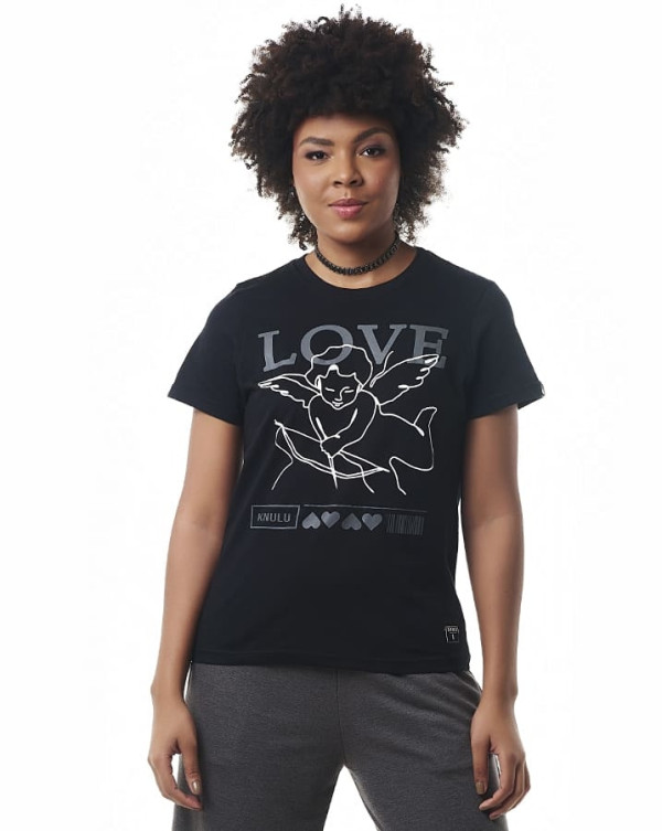 Camiseta Feminina Love Preto Knulu