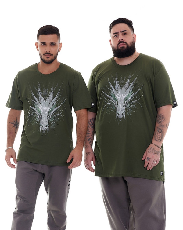 Camiseta Classic Dragon Verde Militar Knulu 