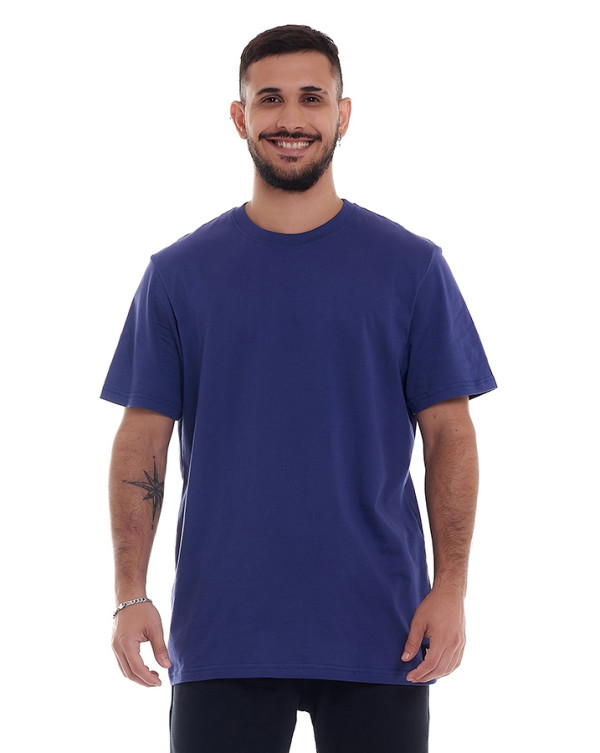 Camiseta Regular Fit Basic Color Azul Escuro Knulu