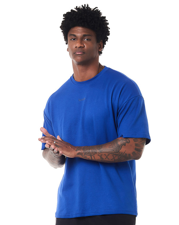 Camiseta Oversized Typography Azul Royal Knulu