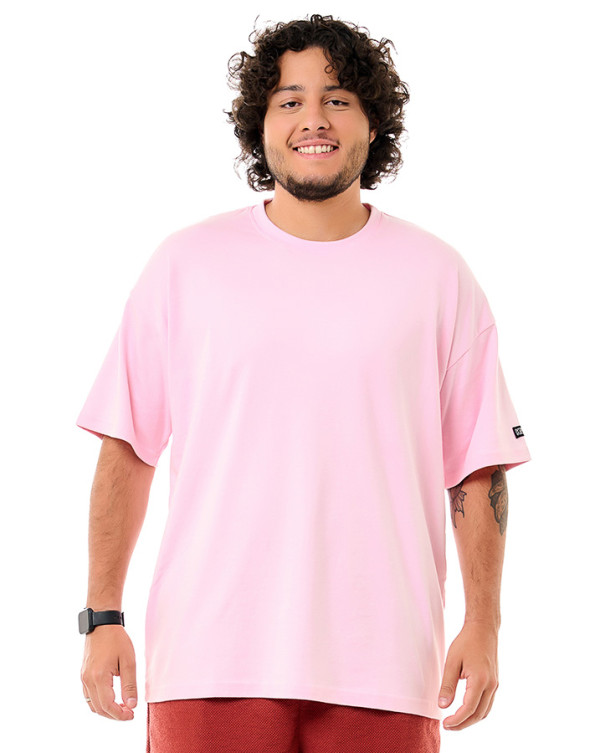 Camiseta Oversized Soft Rosa Bebê Knulu