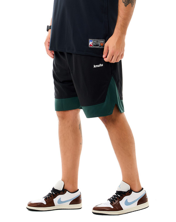 Bermuda Dry-Fit Pyramid Preto e Verde Knulu