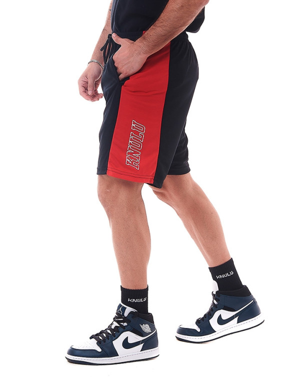Bermuda Dry-Fit Basquete Athletic Preta e Vermelha Knulu