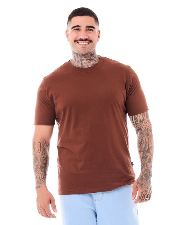 Camiseta Classic Basic Marrom Claro Knulu