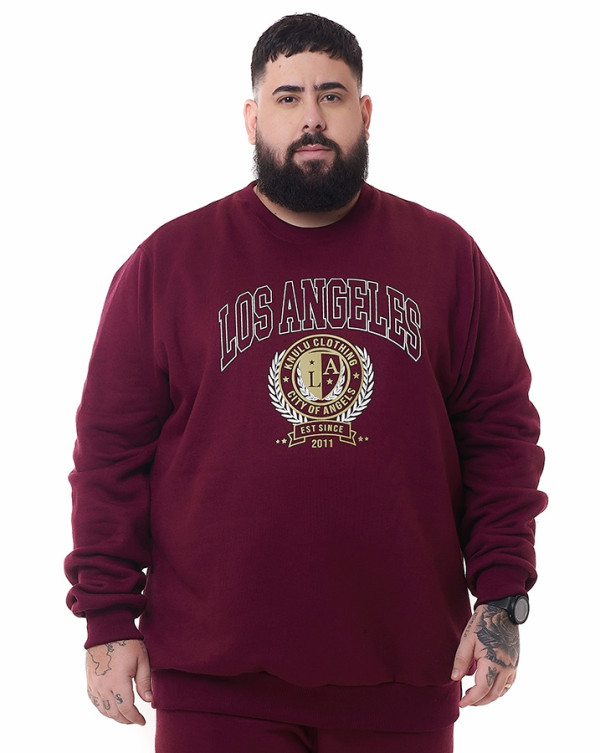 Blusa Moletom Intensity Los Angeles Bordo Knulu