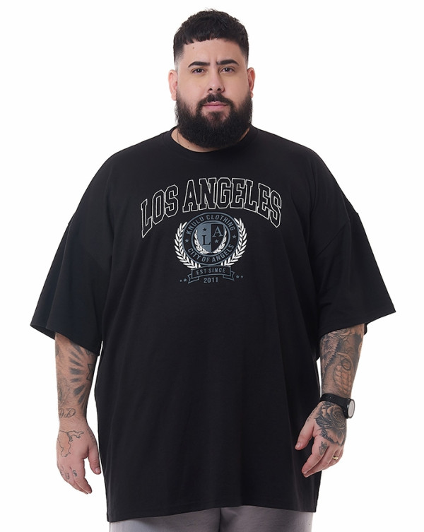 Camiseta Oversized Los Angeles Preto Knulu