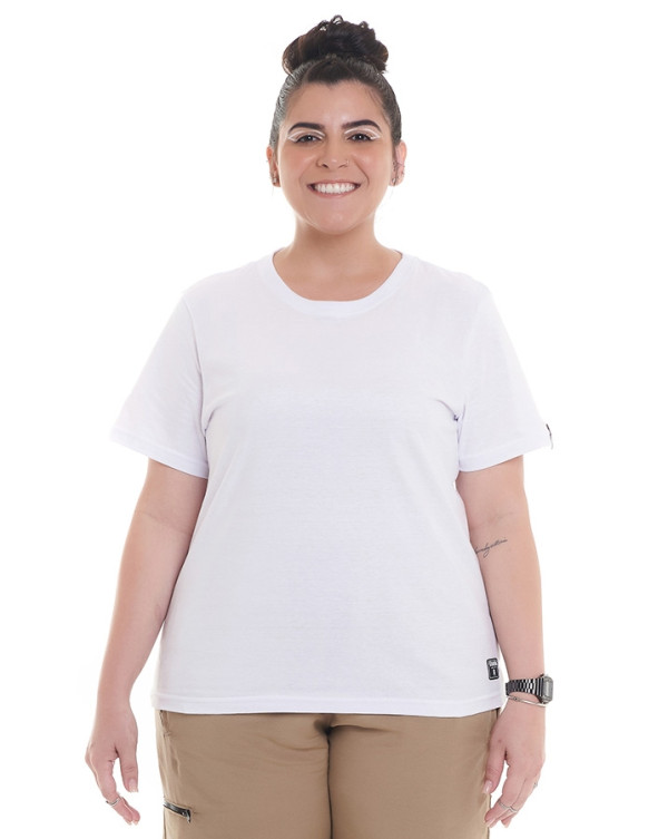 Camiseta Basica Feminina Branco Knulu