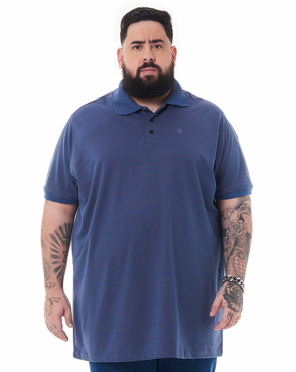 Camisa Polo Piquet Classic Blue Jeans Knulu