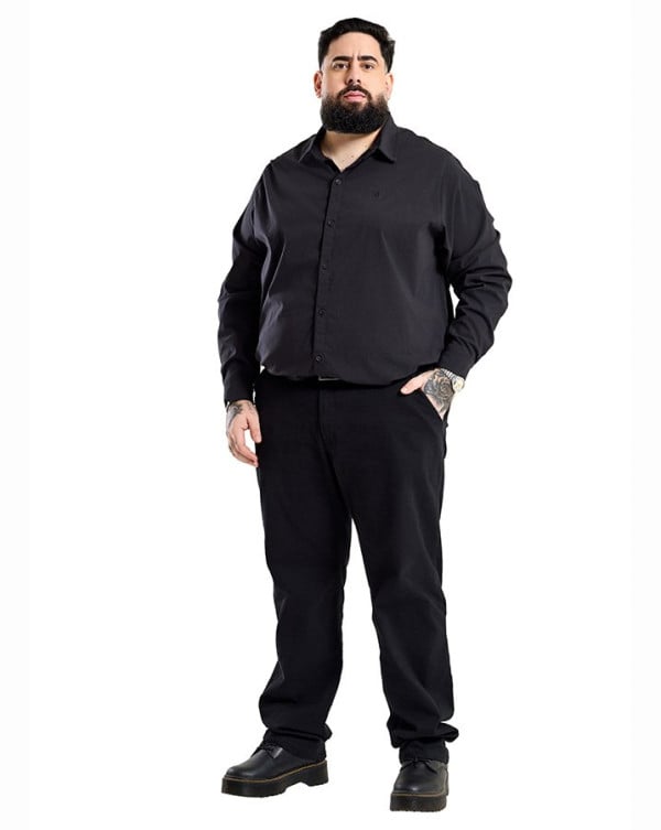 Calça Chino Masculina Sarja Daily Preto Knulu