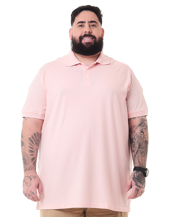 Camisa Polo Piquet Classic Texture Honey Rosa Knulu