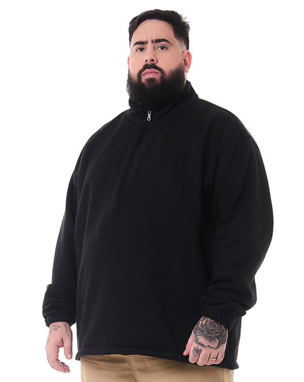 Blusa Moletom Gola Alta Detroit Preto Knulu