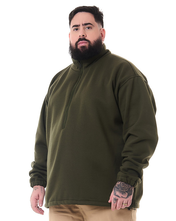 Blusa Moletom Gola Alta Detroit Verde Militar Knulu