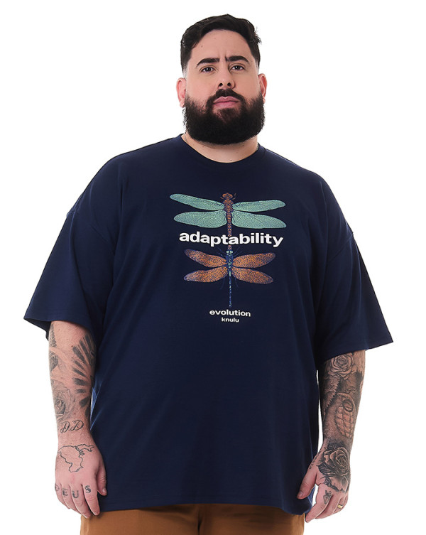 Camiseta Oversized Dragonfly Azul Marinho Knulu