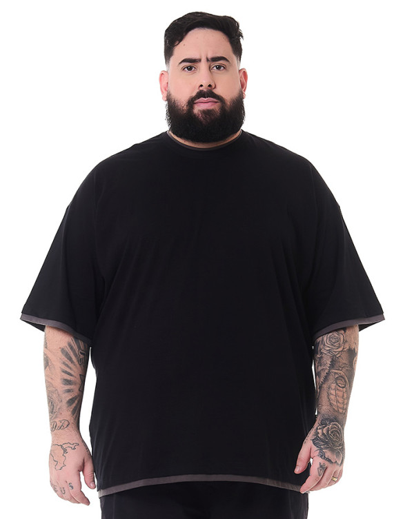Camiseta Oversized Two Shirt Preto Knulu