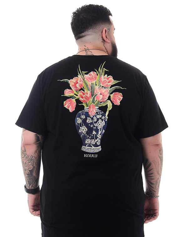 Camiseta Classic Flower Vase Preto Knulu