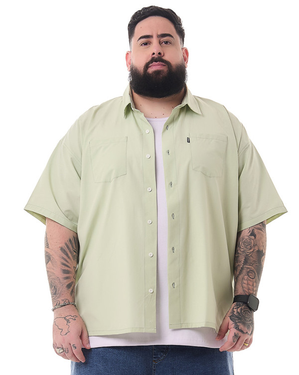 Camisa Oversized Workshirt Verde Claro Knulu