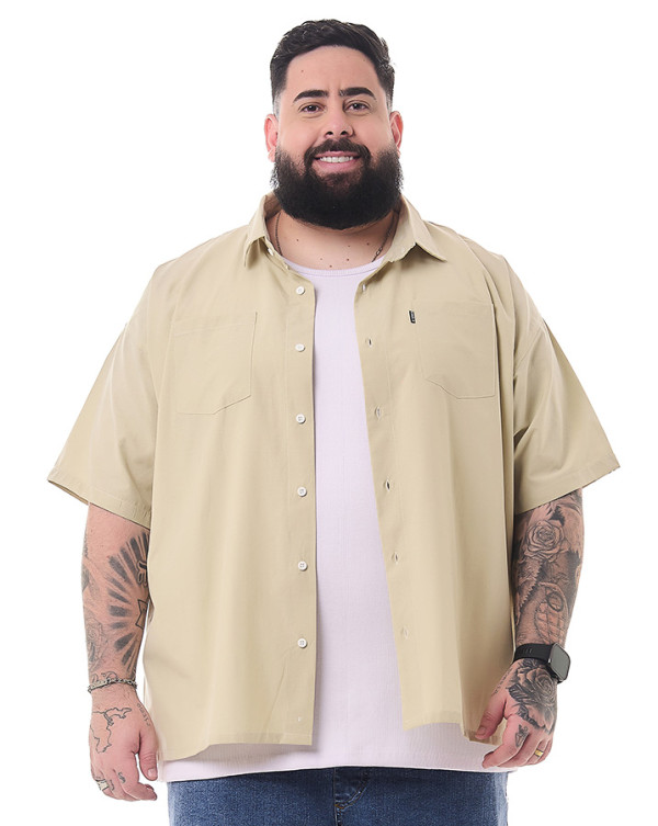 Camisa Oversized Workshirt Bege Knulu