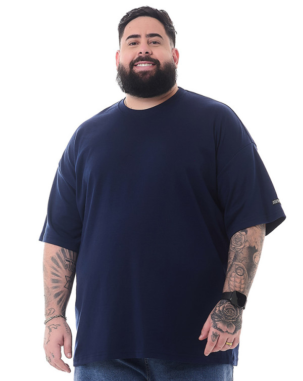 Camiseta Oversized Soft Azul Marinho Knulu