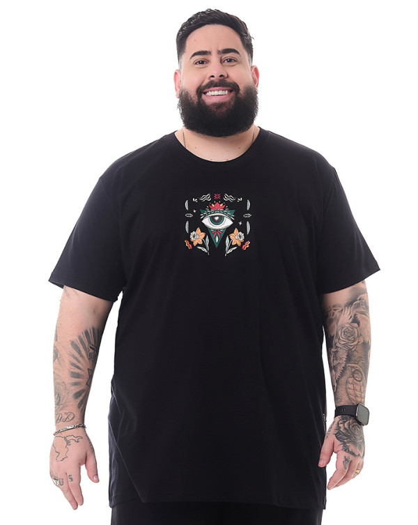 Camiseta Classic Flower Eye Preto Knulu