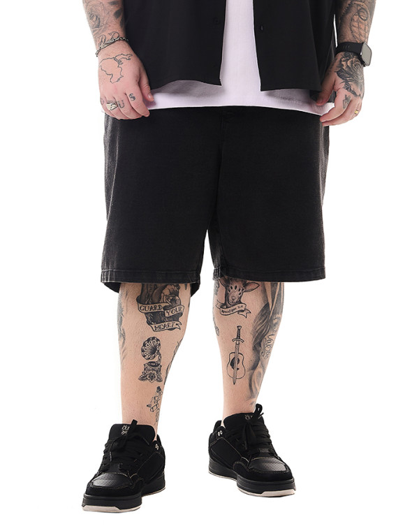 Bermuda Jeans Masculina Black Wash Com Cós de Elástico Knulu