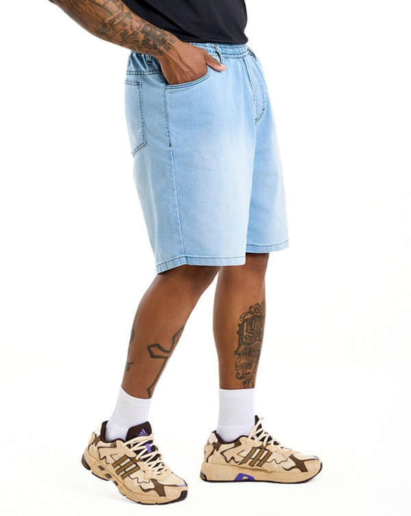 Bermuda Jeans Masculina Fade Blue Azul Knulu