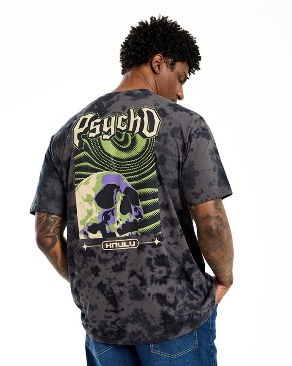 Camiseta Classic Tie-Dye Psycho Cinza Knulu
