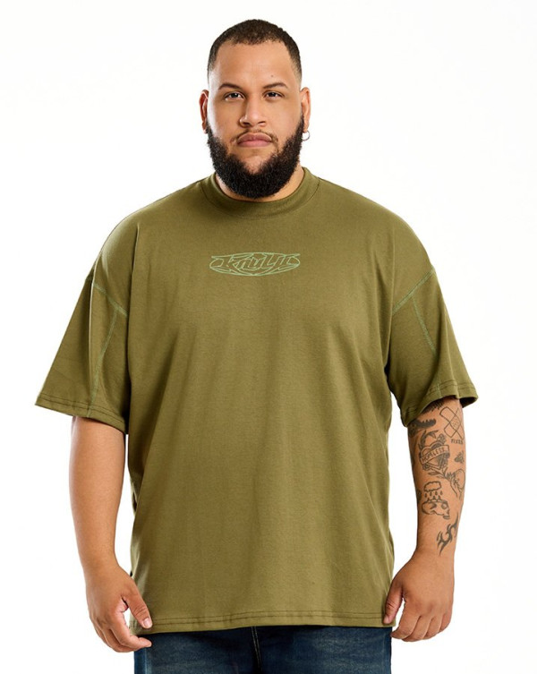 Camiseta Oversized Colored Line Verde Knulu