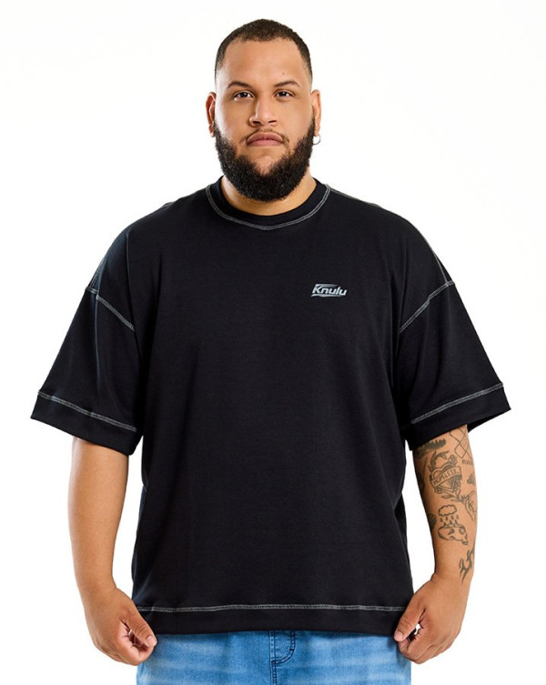 Camiseta Oversized Logo Colors Preto Knulu