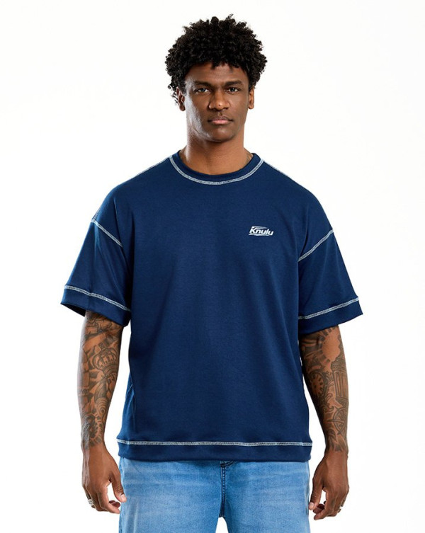 Camiseta Oversized Logo Colors Marinho Knulu