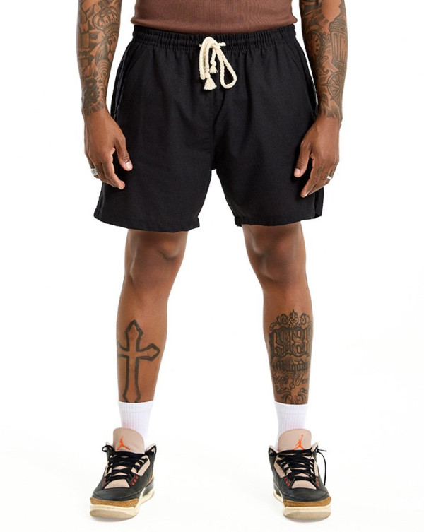 Short Casual Linen Preto Knulu