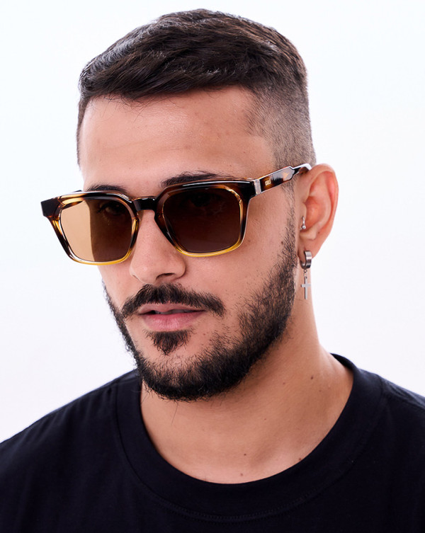 Óculos De Sol Retro Quadrado Tortoise Knulu