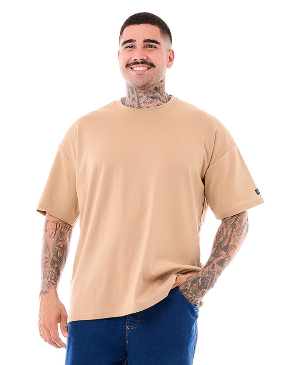 Camiseta Oversized Soft Bege Knulu