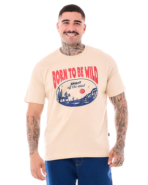 Camiseta Classic Born To Be Wild Off-white Knulu