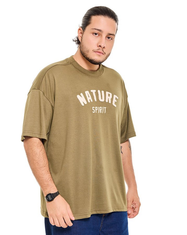 Camiseta Oversized Boxy Nature Spirit Verde Knulu