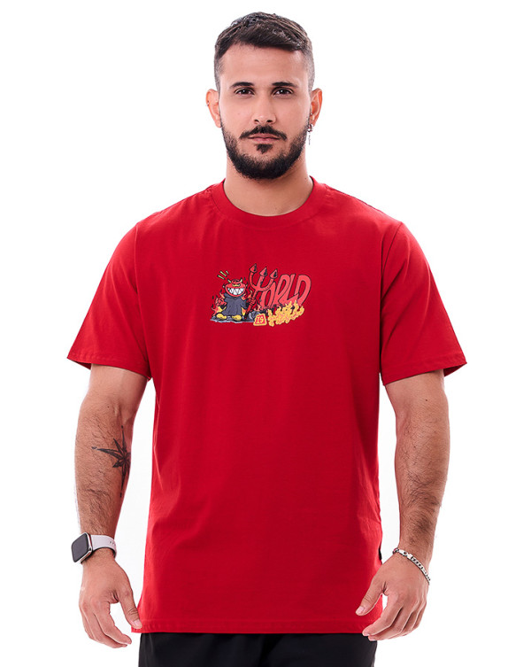 Camiseta Classic World Is Hell Vermelho Knulu