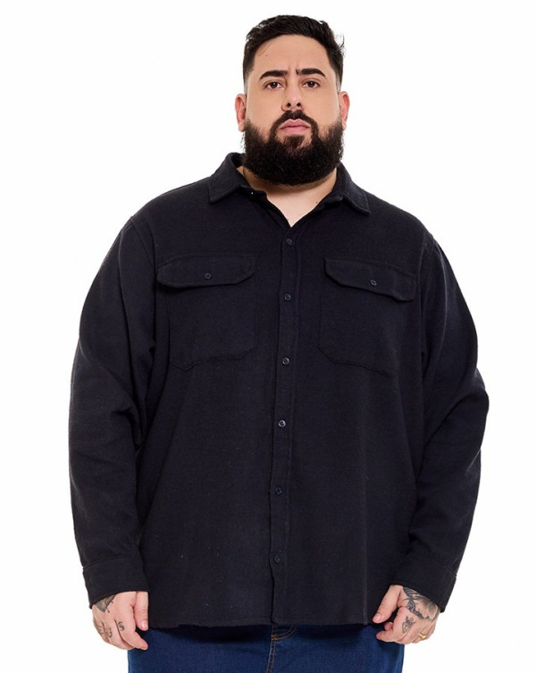 Camisa Oversized Flanelada Marinho Knulu