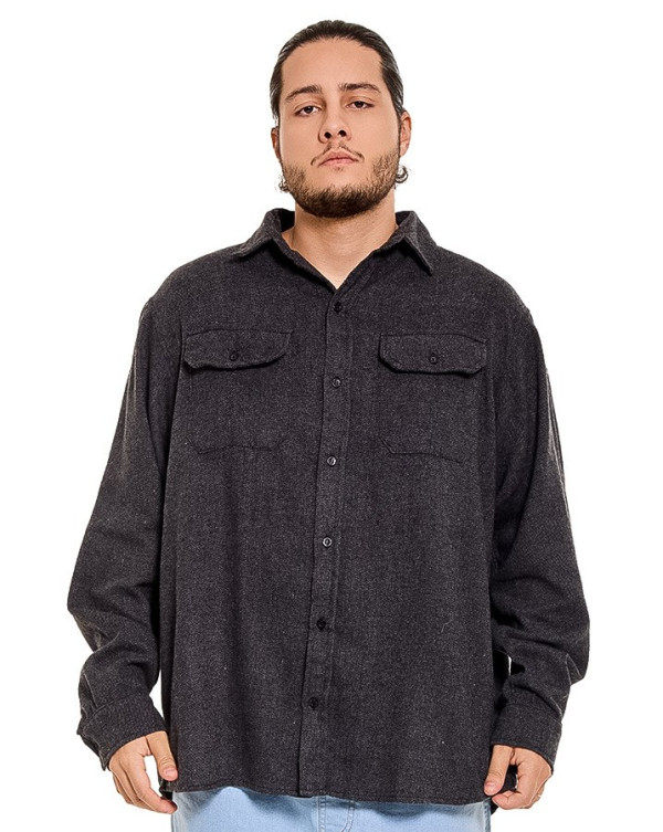 Camisa Oversized Flanelada Chumbo Knulu