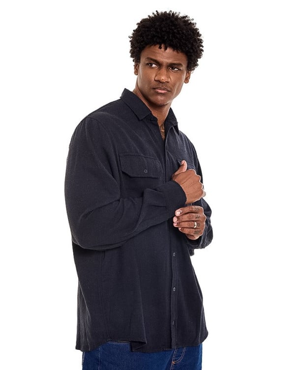 Camisa Oversized Flanelada Marinho Knulu