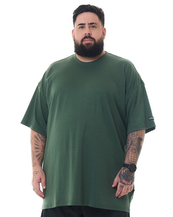 Camiseta Oversized Soft Verde Militar Knulu