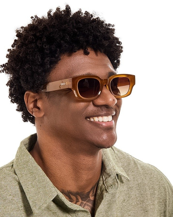 Óculos De Sol Oval Retro Caramel Knulu